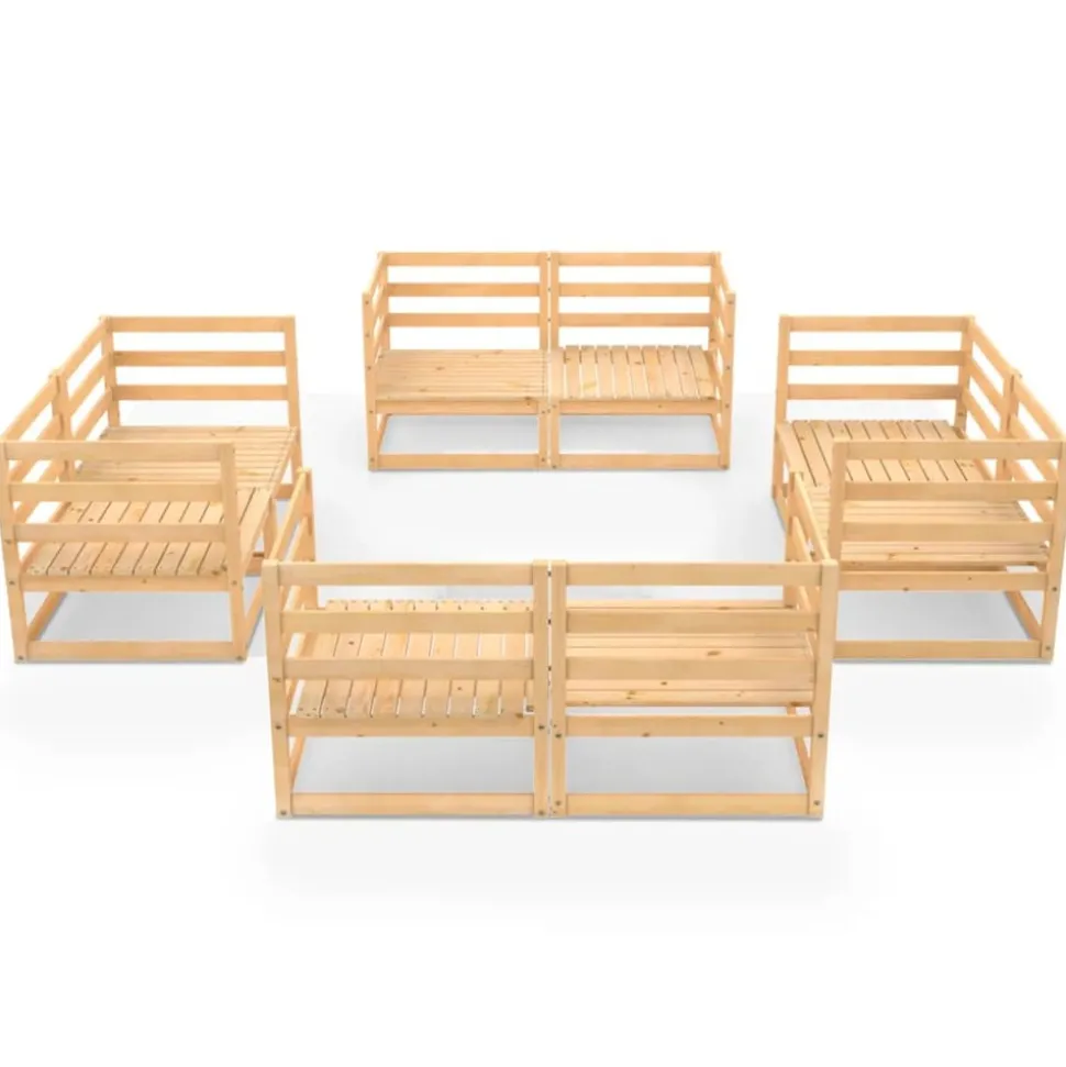 MAISON EXCLUSIVE - Salon de jardin 8 pcs bois de pin massif