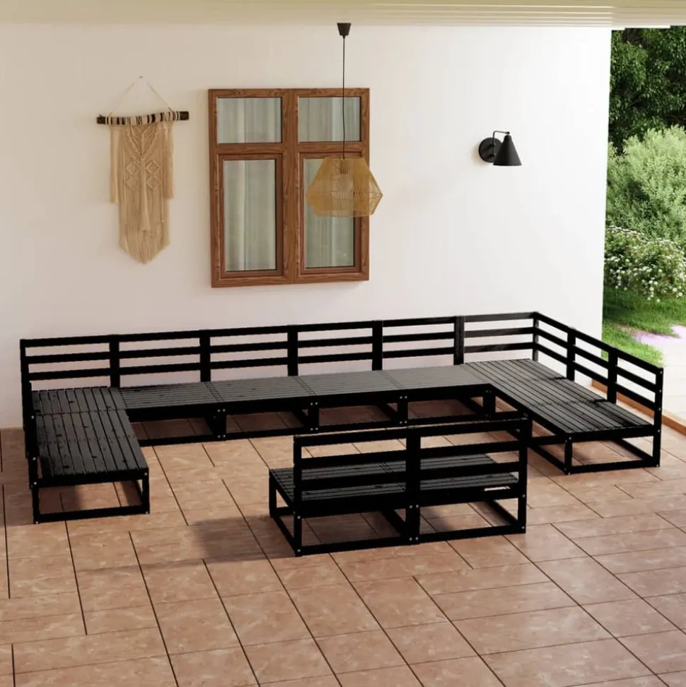 MAISON EXCLUSIVE - Salon de jardin 12 pcs bois de pin massif