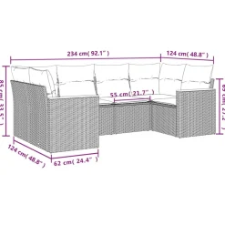 MAISON EXCLUSIVE - Salon de jardin avec coussins 6 pcs beige résine tressée