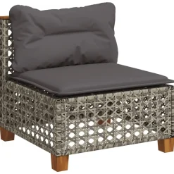 MAISON EXCLUSIVE - Salon de jardin avec coussins 7 pcs gris résine tressée