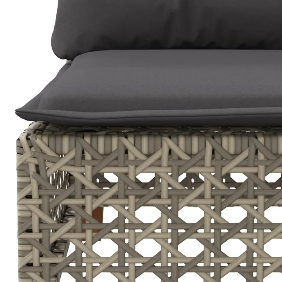 MAISON EXCLUSIVE - Salon de jardin avec coussins 7 pcs gris résine tressée
