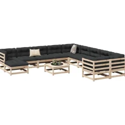 MAISON EXCLUSIVE - Salon de jardin 12 pcs bois de pin massif