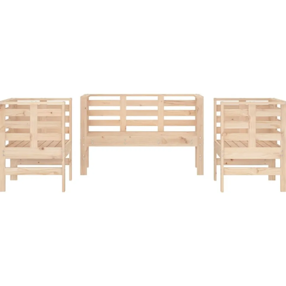 MAISON EXCLUSIVE - Salon de jardin 3 pcs bois massif de pin