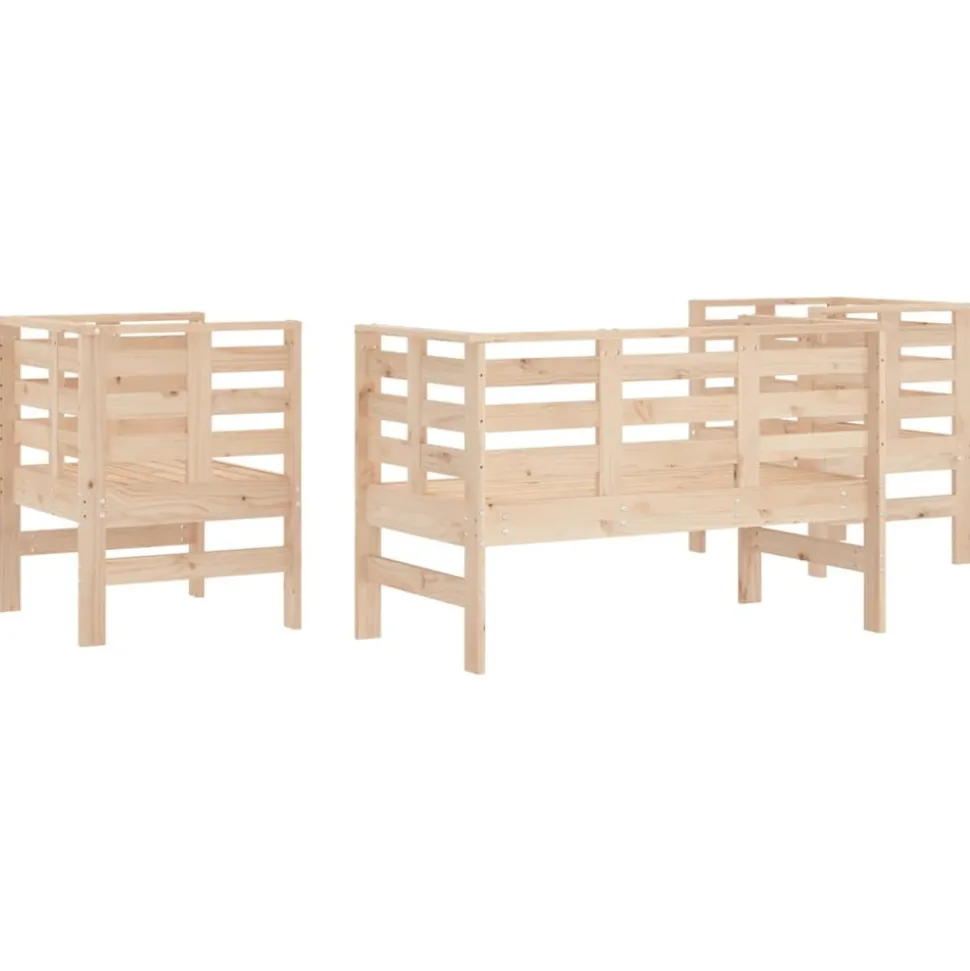 MAISON EXCLUSIVE - Salon de jardin 3 pcs bois massif de pin