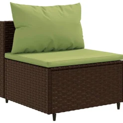 MAISON EXCLUSIVE - Salon de jardin 8 pcs avec coussins marron résine tressée