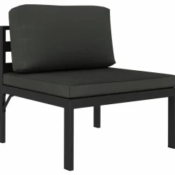 MAISON EXCLUSIVE - Salon de jardin 6 pcs avec coussins aluminium anthracite
