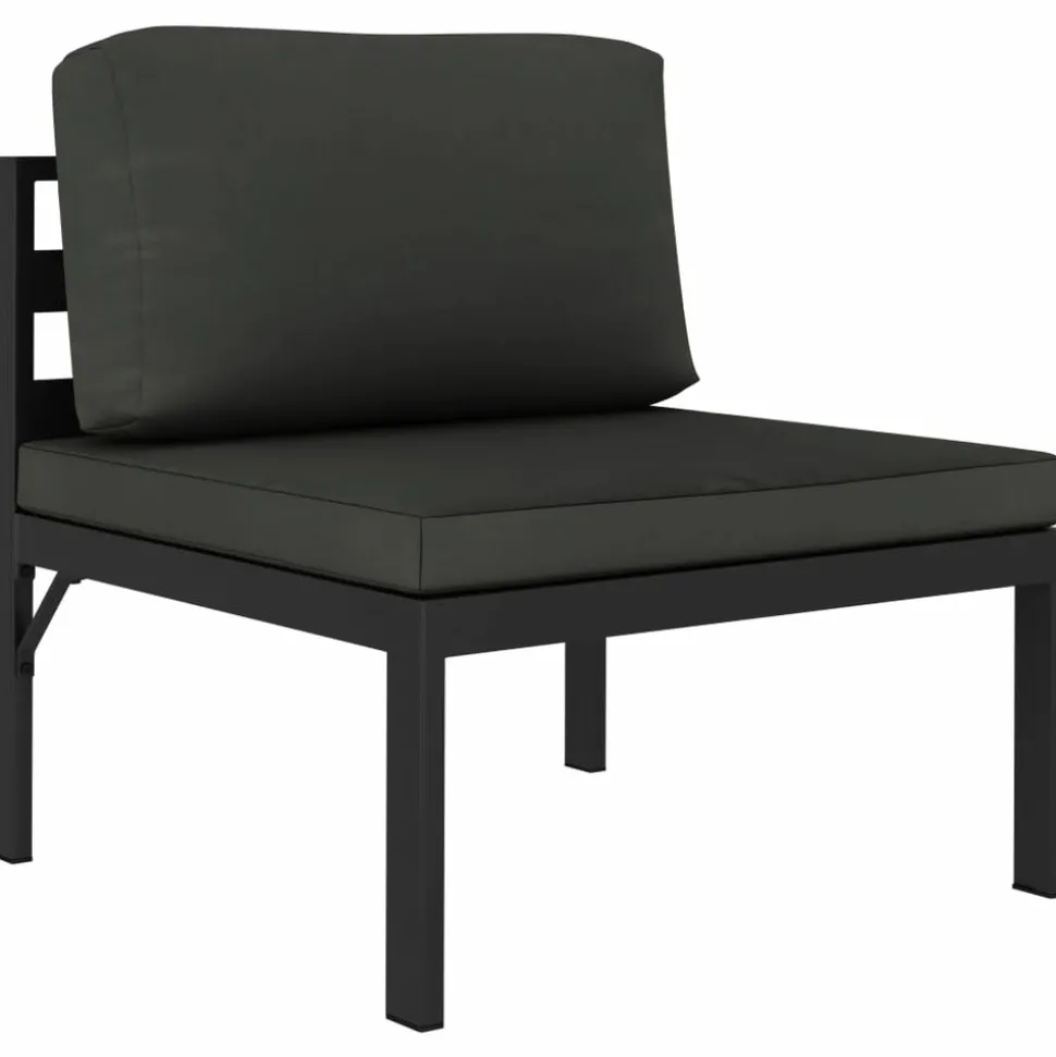 MAISON EXCLUSIVE - Salon de jardin 6 pcs avec coussins aluminium anthracite