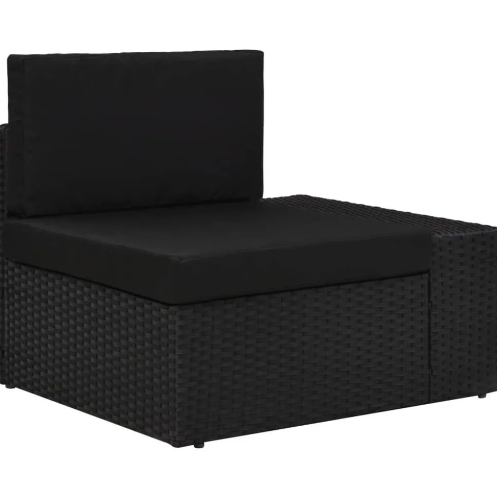MAISON EXCLUSIVE - Salon de jardin 3 pcs résine tressée noir