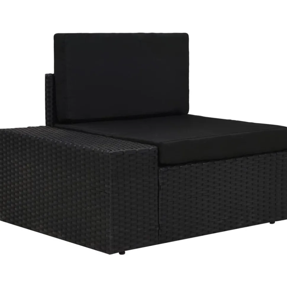 MAISON EXCLUSIVE - Salon de jardin 3 pcs résine tressée noir