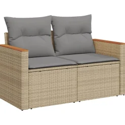 MAISON EXCLUSIVE - Salon de jardin avec coussins 5pcs mélange beige résine tressée