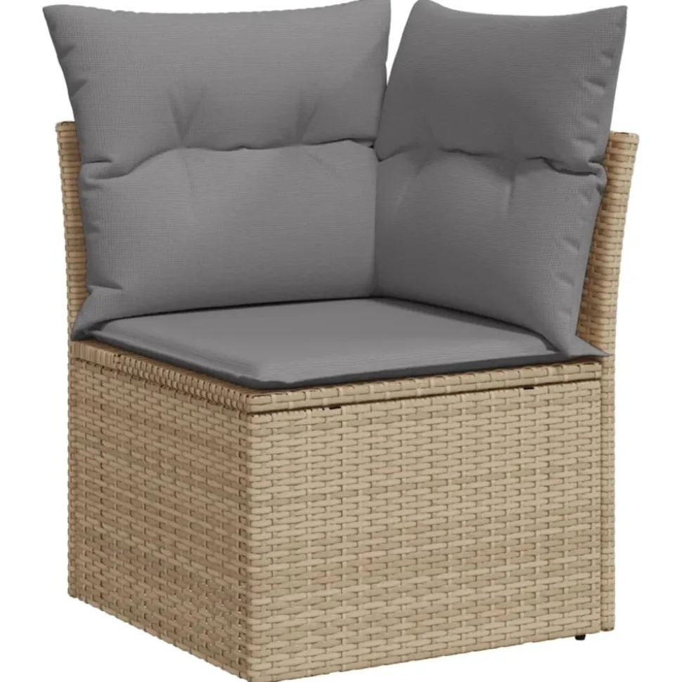 MAISON EXCLUSIVE - Salon de jardin avec coussins 5pcs mélange beige résine tressée