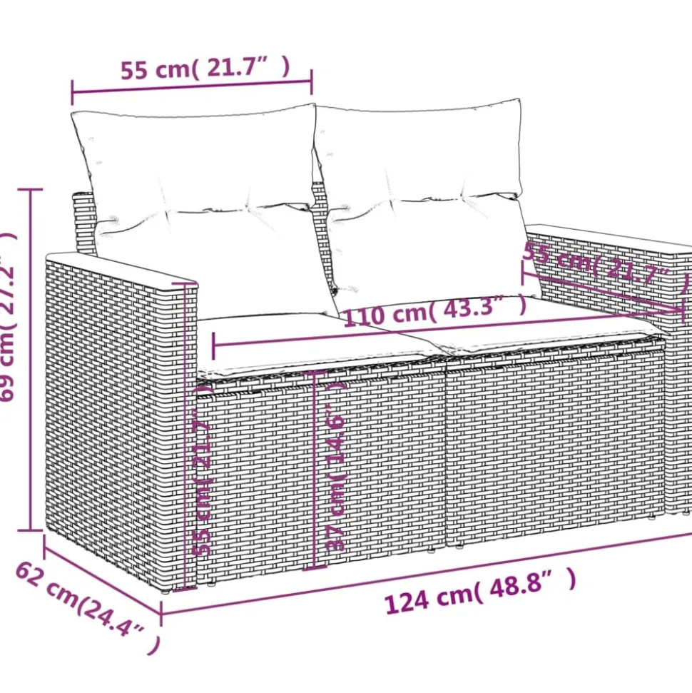 MAISON EXCLUSIVE - Salon de jardin avec coussins 5pcs mélange beige résine tressée