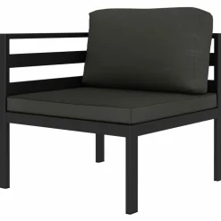 MAISON EXCLUSIVE - Salon de jardin 6 pcs avec coussins aluminium anthracite