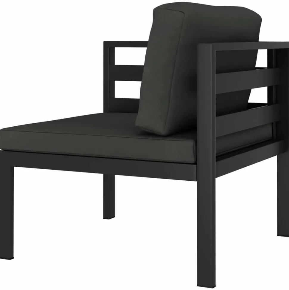 MAISON EXCLUSIVE - Salon de jardin 6 pcs avec coussins aluminium anthracite