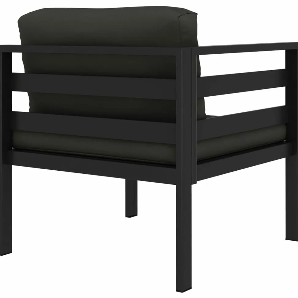 MAISON EXCLUSIVE - Salon de jardin 6 pcs avec coussins aluminium anthracite