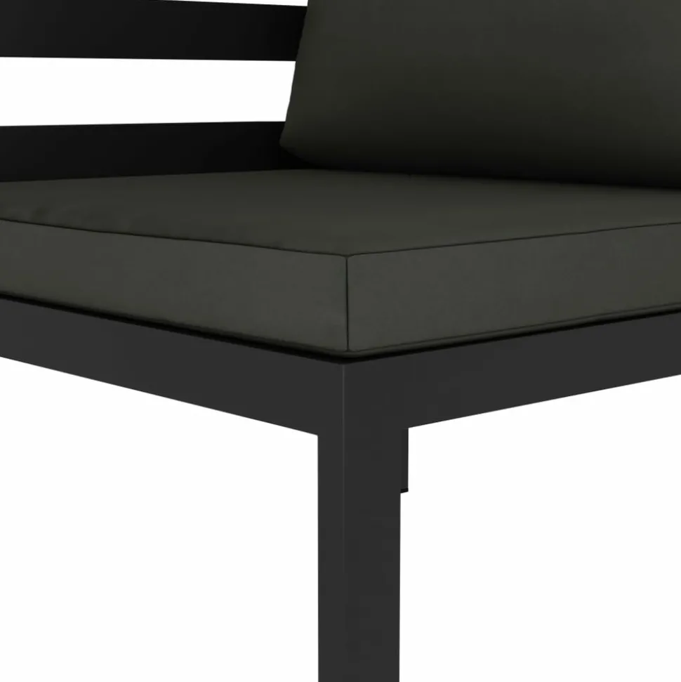 MAISON EXCLUSIVE - Salon de jardin 6 pcs avec coussins aluminium anthracite