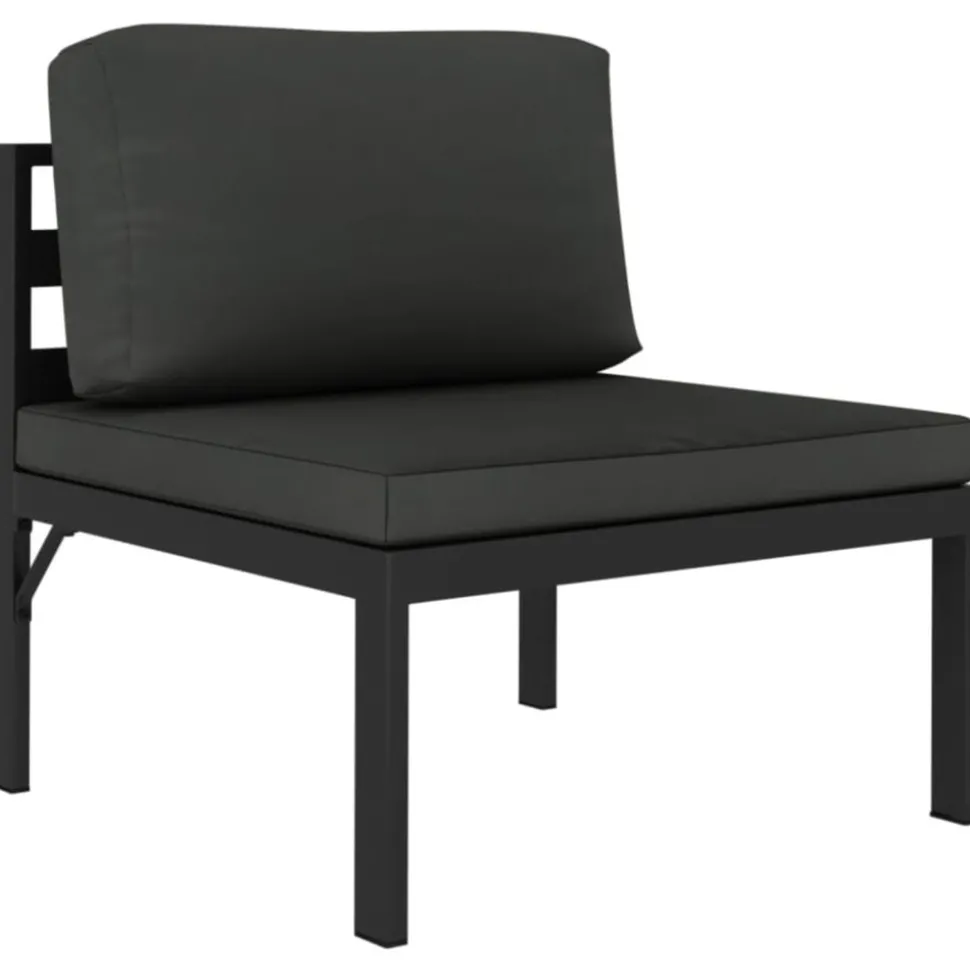 MAISON EXCLUSIVE - Salon de jardin 6 pcs avec coussins aluminium anthracite