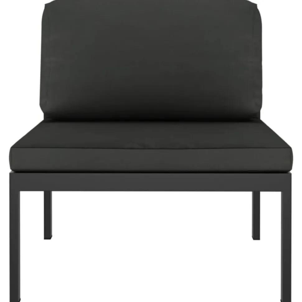 MAISON EXCLUSIVE - Salon de jardin 6 pcs avec coussins aluminium anthracite