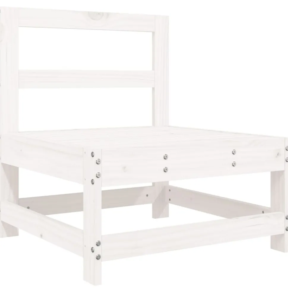 MAISON EXCLUSIVE - Salon de jardin 6 pcs blanc bois de pin massif