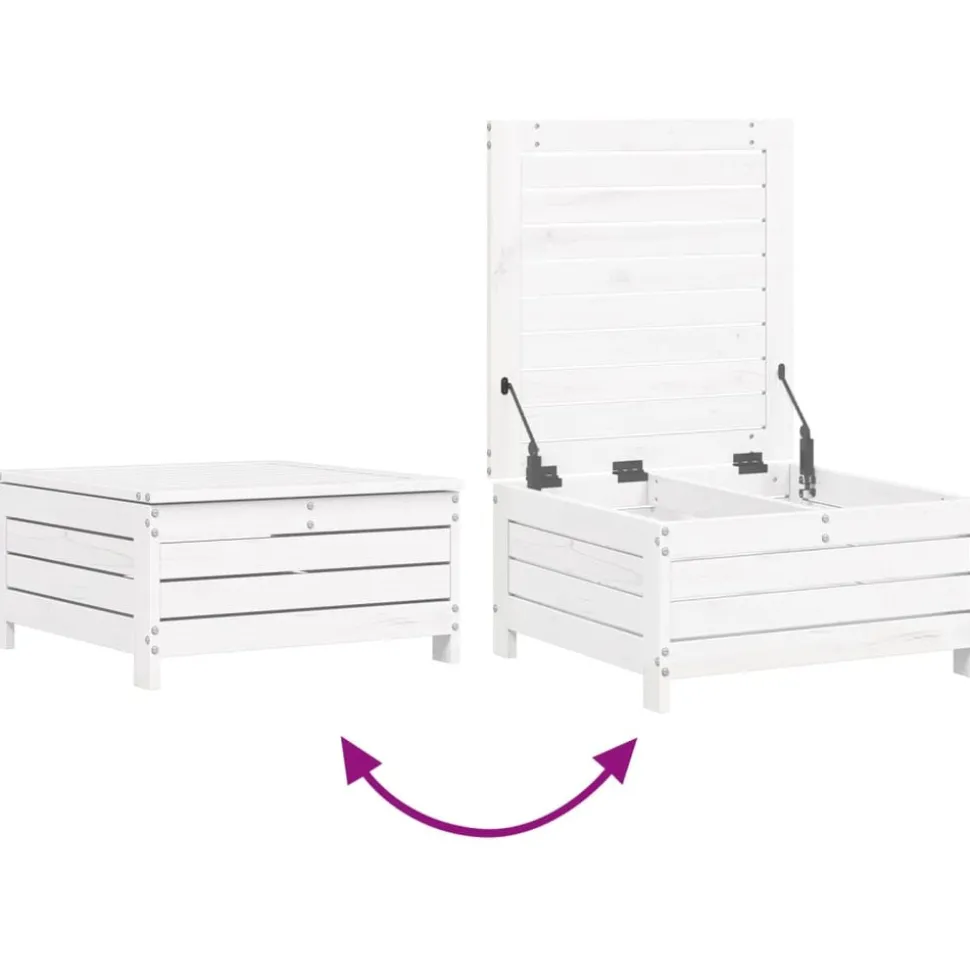 MAISON EXCLUSIVE - Salon de jardin 6 pcs blanc bois de pin massif