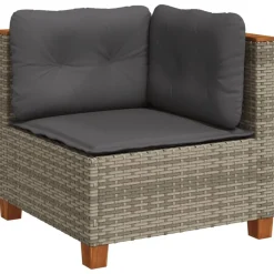 MAISON EXCLUSIVE - Salon de jardin 6 pcs avec coussins gris résine tressée