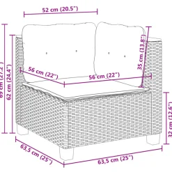 MAISON EXCLUSIVE - Salon de jardin 6 pcs avec coussins gris résine tressée