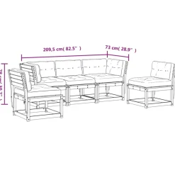 MAISON EXCLUSIVE - Salon de jardin 5 pcs avec coussins bois massif douglas
