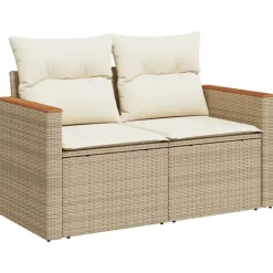 MAISON EXCLUSIVE - Salon de jardin avec coussins 4 pcs beige résine tressée