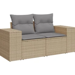MAISON EXCLUSIVE - Salon de jardin avec coussins 5 pcs beige résine tressée