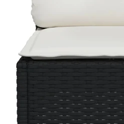 MAISON EXCLUSIVE - Salon de jardin 7 pcs avec coussins noir résine tressée