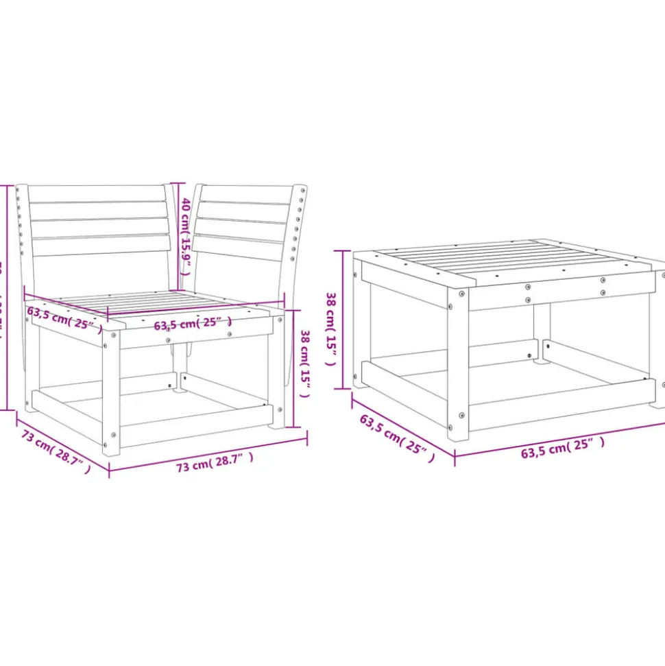MAISON EXCLUSIVE - Salon de jardin 3 pcs bois massif de douglas