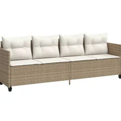 MAISON EXCLUSIVE - Salon de jardin avec coussins 5 pcs beige résine tressée