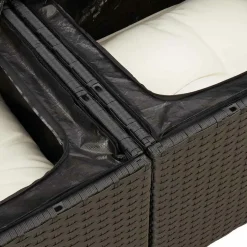 MAISON EXCLUSIVE - Salon de jardin 7 pcs avec coussins noir résine tressée