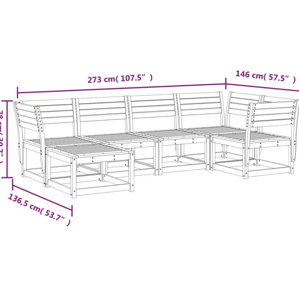 MAISON EXCLUSIVE - Salon de jardin 6 pcs bois massif douglas