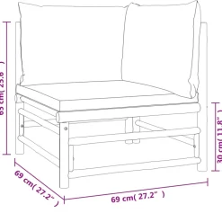 MAISON EXCLUSIVE - Salon de jardin 8 pcs avec coussins vert bambou