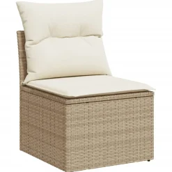 MAISON EXCLUSIVE - Salon de jardin avec coussins 5 pcs beige résine tressée
