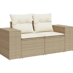 MAISON EXCLUSIVE - Salon de jardin avec coussins 5 pcs beige résine tressée