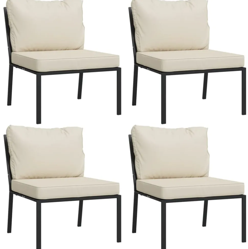 MAISON EXCLUSIVE - Salon de jardin 11 pcs avec coussins sable acier