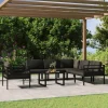 MAISON EXCLUSIVE - Salon de jardin 7 pcs avec coussins aluminium anthracite