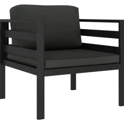 MAISON EXCLUSIVE - Salon de jardin 7 pcs avec coussins aluminium anthracite