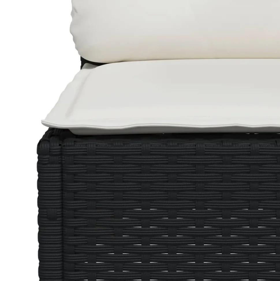 MAISON EXCLUSIVE - Salon de jardin 10 pcs avec coussins noir résine tressée