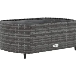 MAISON EXCLUSIVE - Salon de jardin 8 pcs avec coussins gris résine tressée
