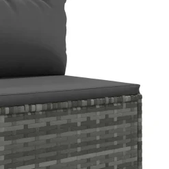 MAISON EXCLUSIVE - Salon de jardin 8 pcs avec coussins gris résine tressée