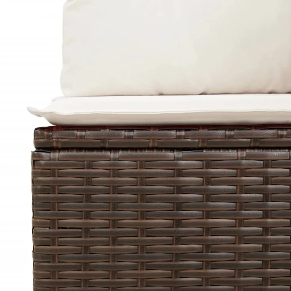 MAISON EXCLUSIVE - Salon de jardin avec coussins 5 pcs marron résine tressée