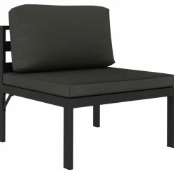 MAISON EXCLUSIVE - Salon de jardin 8 pcs avec coussins aluminium anthracite