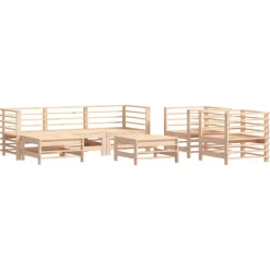 MAISON EXCLUSIVE - Salon de jardin 7 pcs bois de pin massif