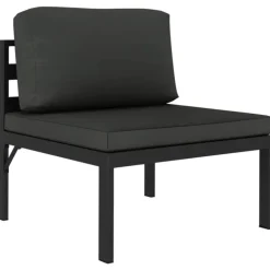 MAISON EXCLUSIVE - Salon de jardin 5 pcs avec coussins aluminium anthracite
