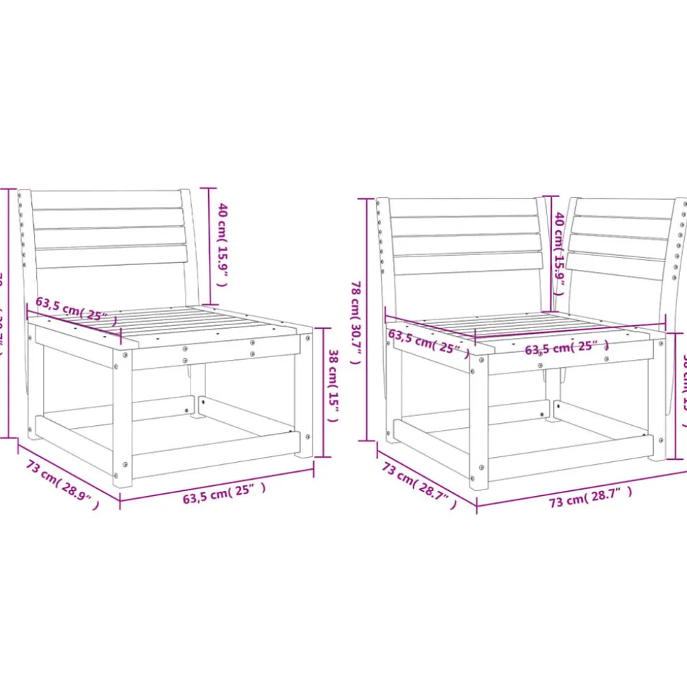 MAISON EXCLUSIVE - Salon de jardin 5 pcs bois de pin massif