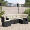 MAISON EXCLUSIVE - Salon de jardin 5 pcs avec coussins noir résine tressée