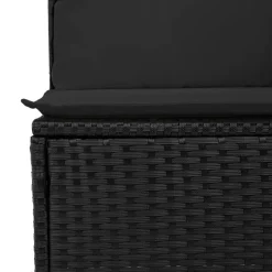 MAISON EXCLUSIVE - Salon de jardin 8 pcs avec coussins noir résine tressée